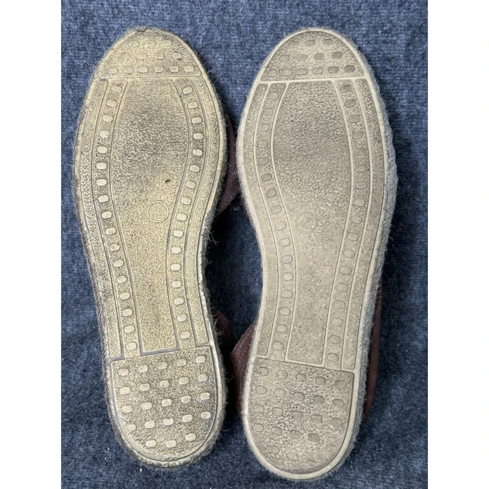 Verbenas Cruz Espadrille Shoes Womens Size 11 Brown Leather Slip On Flat Spain